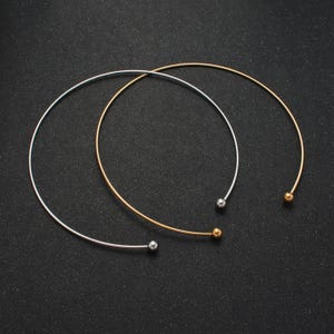 Zierliche gold Kragen Kette Silber Choker Halskette Minimalist Schmuck Draht Choker Halsband verstellbar wa-2622