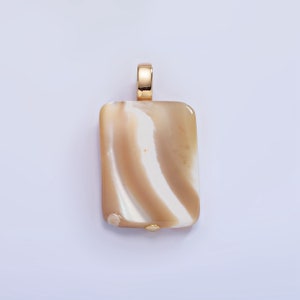 Beautiful Mauve Champagne White Brown Rectangle Pearl Charm Genuine Freshwater Shell Mermaid Pearls Pendant with cz Bail for Charm P-1746