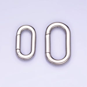 Stainless steel oval clasp, spring gate oval clasp push gate ring for charm holder link connector jewelry making supply z772