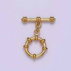 24k Gold Filled Round Toggle Clasp, Jewelry Clasp Sailor OT Clasp Findings L-690