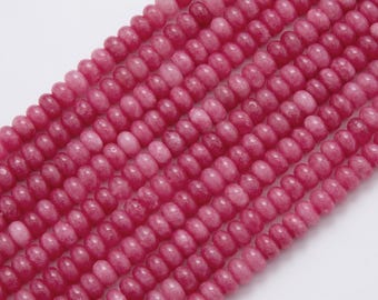 8mm Pink Rose Quartz Natural Gemstone Rondelle Bead Strand Finding | WA-791