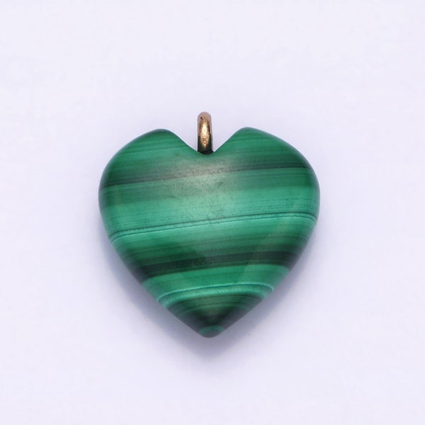 Green Malachite Heart Pendant Love Shape Malachite Stone Pendant, Green Stone AC1368