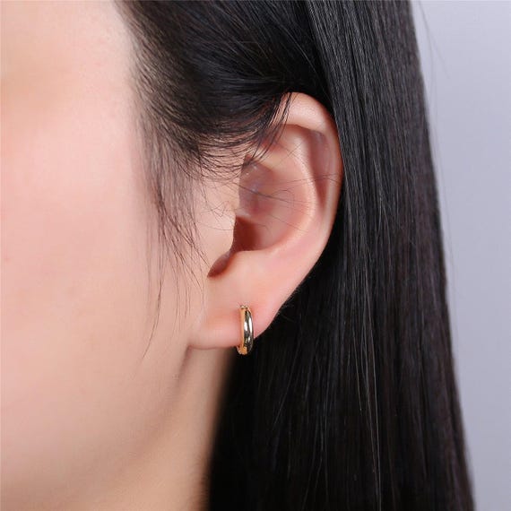 ピアス Round Hoop One Touch Earrings #7114 1 Pair Round One Touch Earring, Hypoallergenic Round Hoop