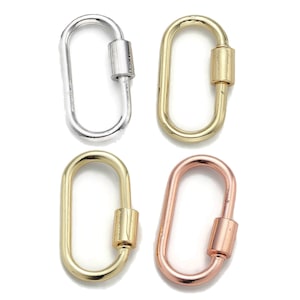 1 karabijnsluiting, ovale schroefsluiting, in elkaar grijpende ovale sluiting, ovale sluitingen, goud-, zilver- en roségoudkleur supp-127