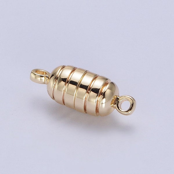 Gold Magnetic Oval Line Textured Connector Clasps Hooks Closure Supply for Jewelry Making Supply Wholesale Findings Z044