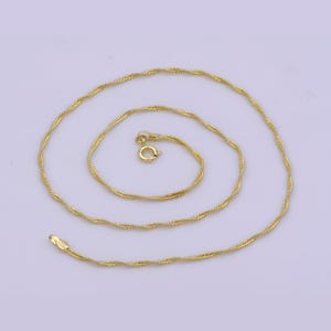 1pc 18&quot; 1.7 mm singapore gold herringbone necklace chain, twisted layering chain dainty necklace,for pendant charm necklace making, wa-397