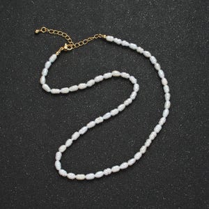 Colar delicado de sementes de água doce, colar em camadas, colar de pérolas, colar de contas, colar delicado, joia de casamento, presente de Natal, wa2628