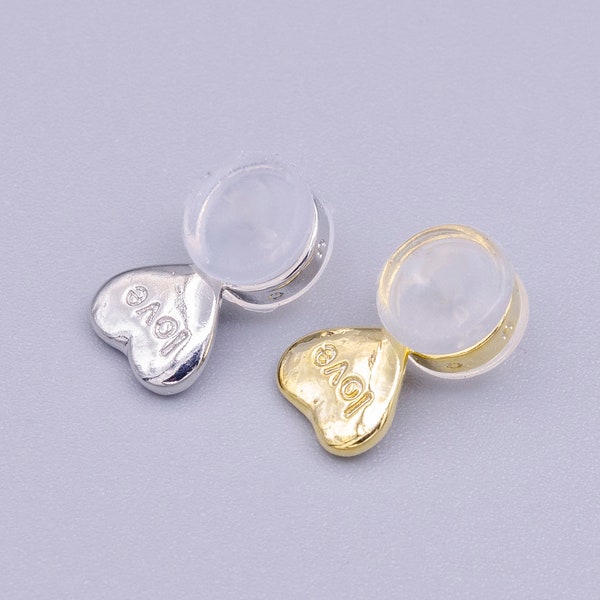 2 Pieces Gold / Silver Silicone Earring Backs for Heavy Earrings Lifting Earrings Backs Support Hypoallergenic Comfy Earring Back Z358