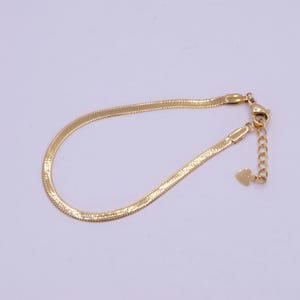 3.0mm, 4.0mm, 5.0mm gold herringbone chain bracelets, 24k gold filled 6.5" + 1.0" extender stack bracelets | wa-925, wa-924, w-926