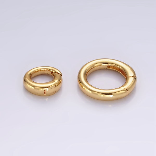 14K Gold Filled 14.5mm, 10mm Push Round Spring Gate Ring Jewelry Closure Findings Supply | Z570 Z571