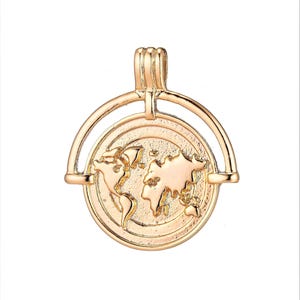 1 st zilveren of gouden bedel planeet van het universum hanger, ronde kaart hanger, wereldcontinent diy sieraden ketting, platte earthcharm e-279