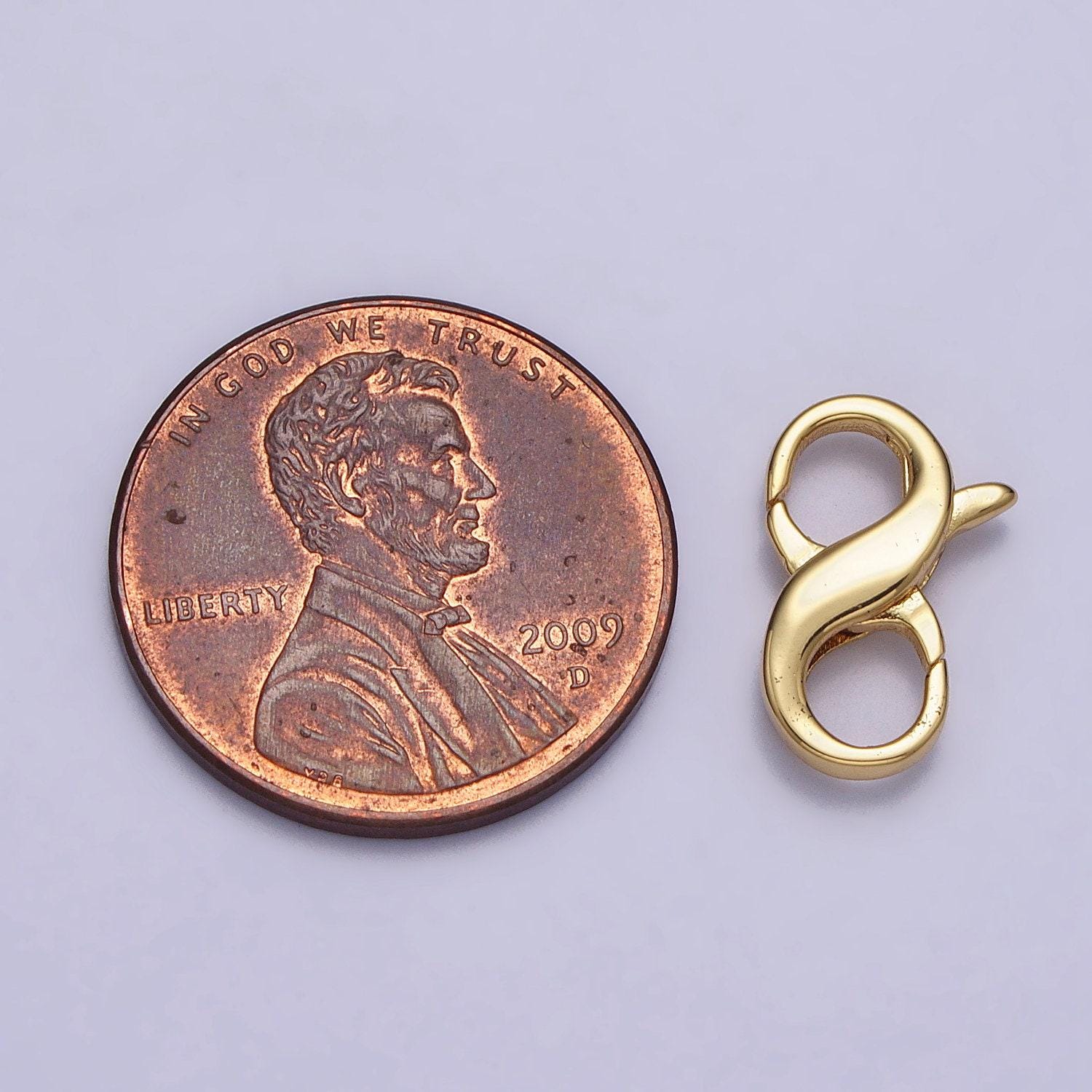 Small 24k Gold Filled 13mm Double Opening Infinity Silver Figure 8