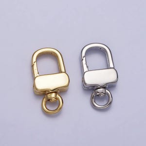Mini 24k gold filled push gate triggerless rectangular swivel closure supply in gold & silver Bag Charm Component | z113 z114
