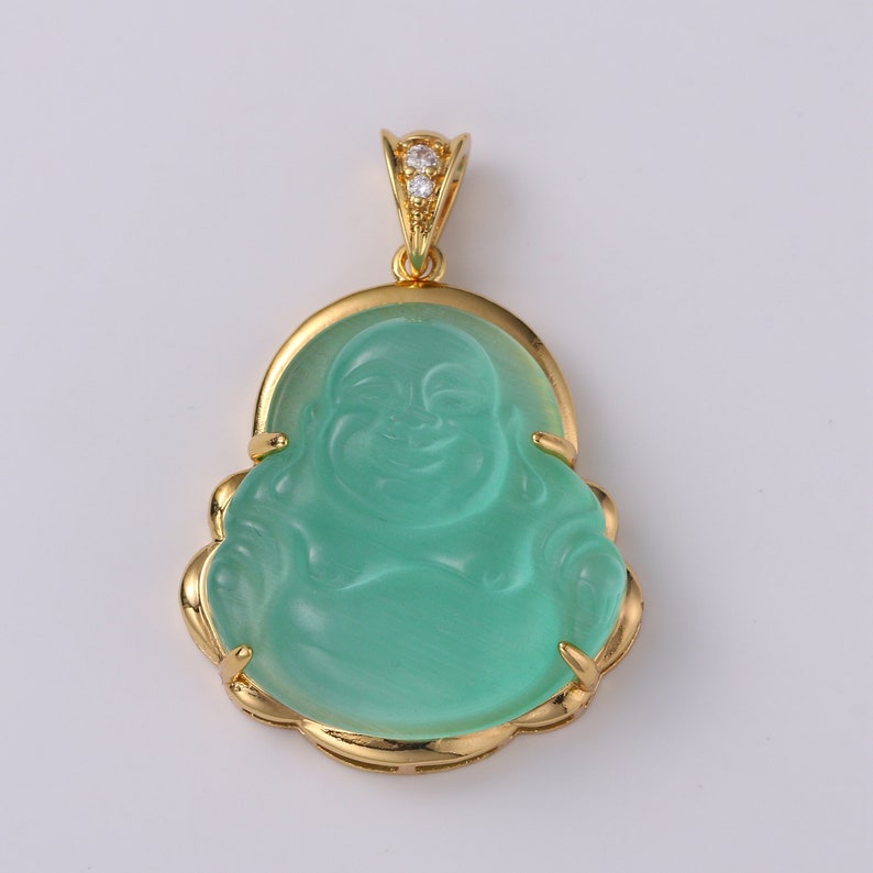 1x Gold Buddha Pendant Laughing Buddha Buddhism Religious Jewelry Making Statement Necklace Jewelry Making Supply,O152, O157, O162 Mint