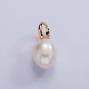 大きな穴 14k ゴールドフィルド 18+mm 淡水パール ボタン ドロップ ウェディング ミニマリスト ジュエリー ネックレス イヤリング コンポーネント | p1627