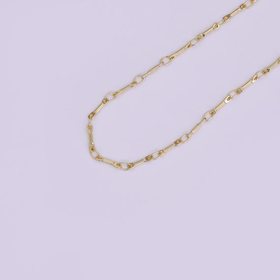 24K Gold Filled Bar Chain by Yard Wholesale Bar Cable Chain for