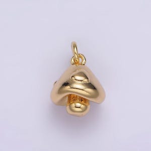 Gold mushroom charm small unique magic mushroom pendant jewelry gift idea for bracelet necklace earring component diy jewelry ag418