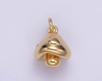 Gold mushroom charm small unique magic mushroom pendant jewelry gift idea for bracelet necklace earring component diy jewelry ag418