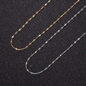 Waterproof and sweatproof minimalist necklace for woman 1.7 dapped cable chain gold stainless steel chain for layering necklace wa2478