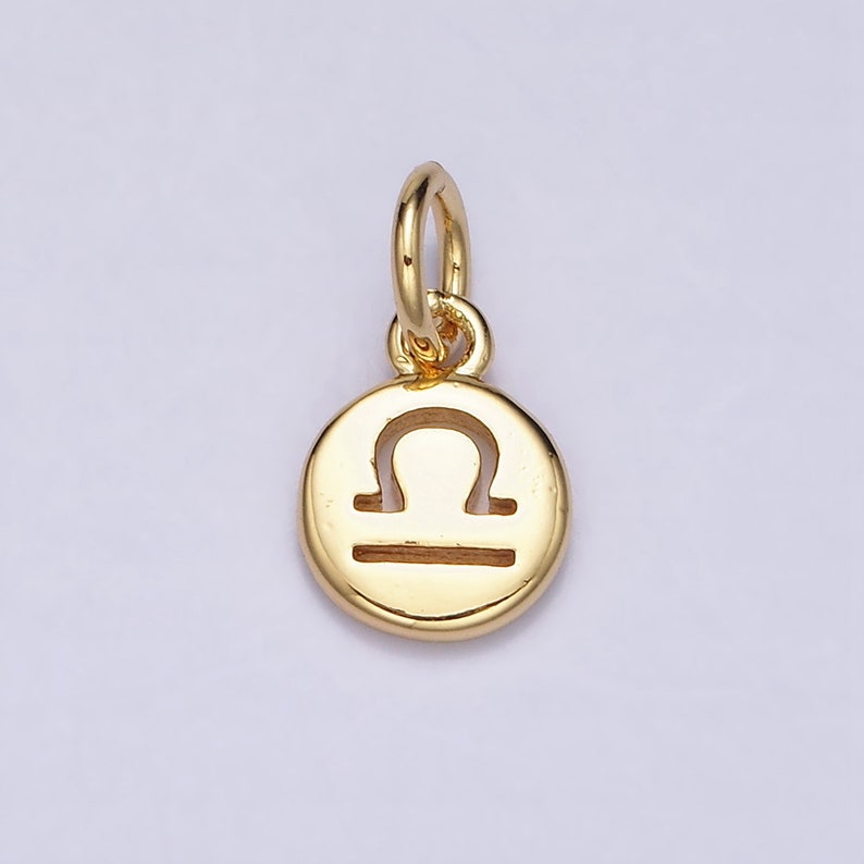 Small Zodiac Charms Gold Filled Charm Astrological Zodiac Signs, Zodiac Symbols for Add on Pendant Bracelet Earring Horoscope Charm AD483 image 8