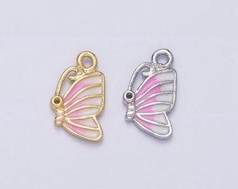 Teeny Tiny Butterfly Charm Gold Plated Charm for bracelet necklace earring component ac418