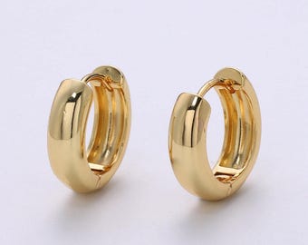 Boucle d&#39;oreille Huggie 18 mm - créoles, 9,8 mm - petites boucles 18 carats, boucle d&#39;oreille huggie, créoles, q-348, q-392