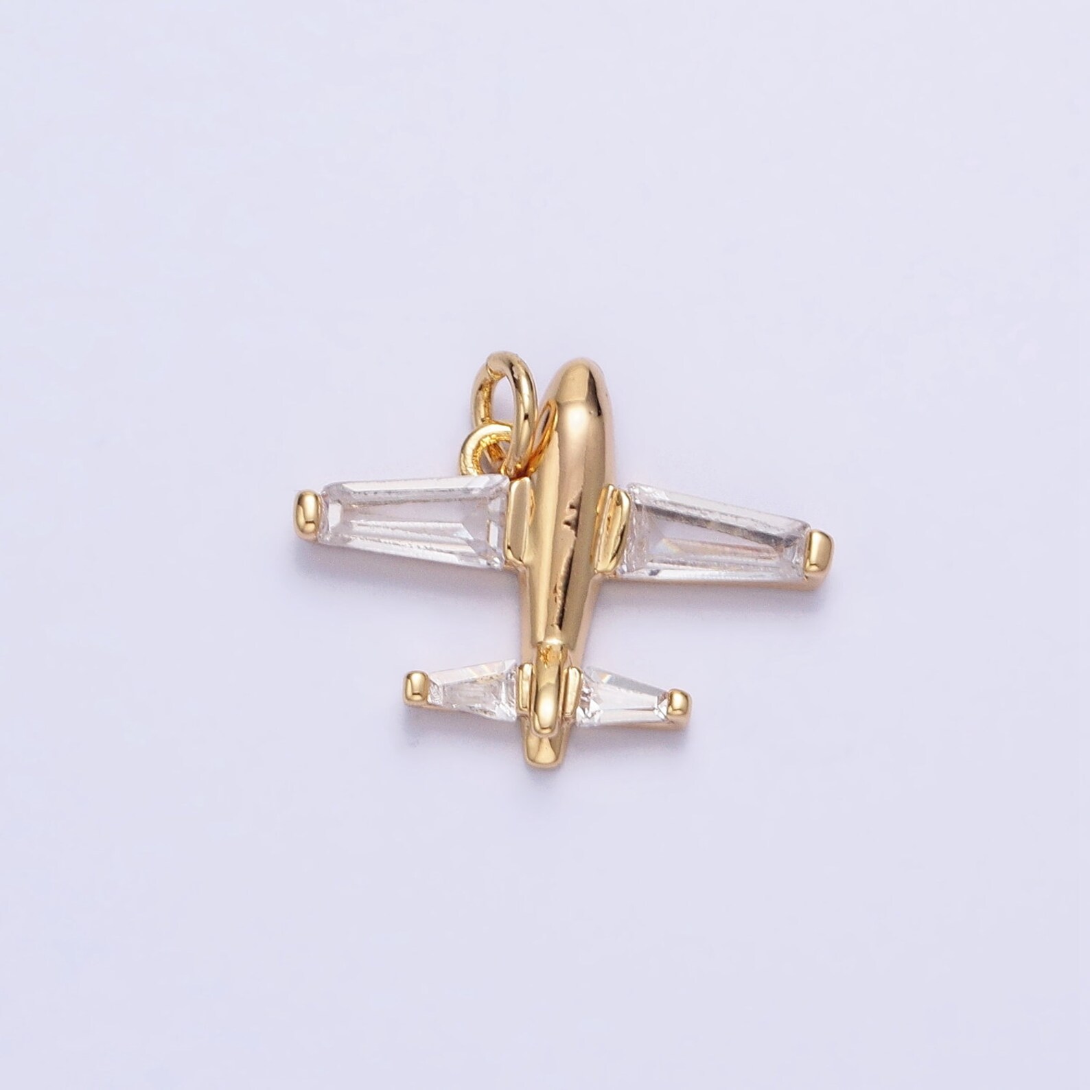 Harlembling 925 Silver Gold Plated CZ Iced Airplane Pendant – Hip Hop Bling Men's Necklace