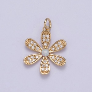 Blume Charme Anhänger - süße Daisy Blume mikro pflastern Gold gefüllt Charme für diy Ohrring Armband Halskette Versorgung