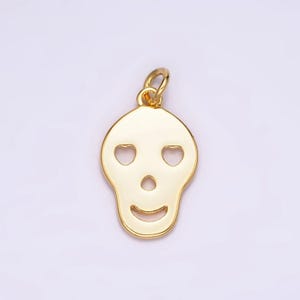 24k gold filled heart eyes skeleton skull minimalist charm | ac868
