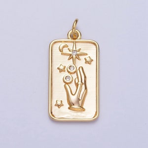 Gouden hemelse de sterren Tarot Tag charme voor add-on hanger voor ketting armband | N-553