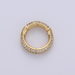 1 Pc Cz Gold Spring Gate Ring, 20mm,15mm CZ Push Gate Ring,15mm Round ...