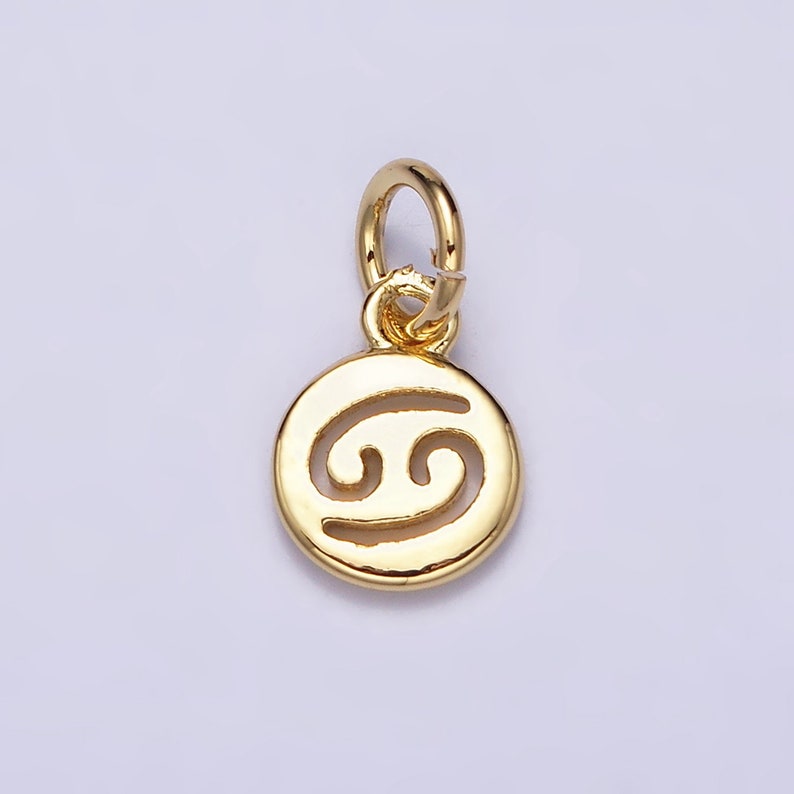 Small Zodiac Charms Gold Filled Charm Astrological Zodiac Signs, Zodiac Symbols for Add on Pendant Bracelet Earring Horoscope Charm AD483 image 5