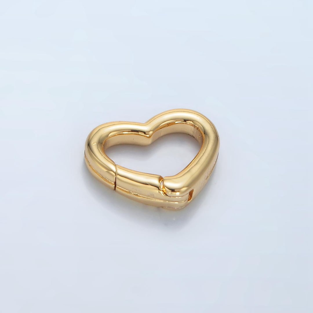 24K Gold Filled Heart Carabiner Clasp, Carabiner Lock Connector