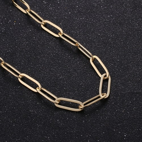 Gold Paperclip Rolo Cable Chain by Yard Gold Cable Rolo Etsy