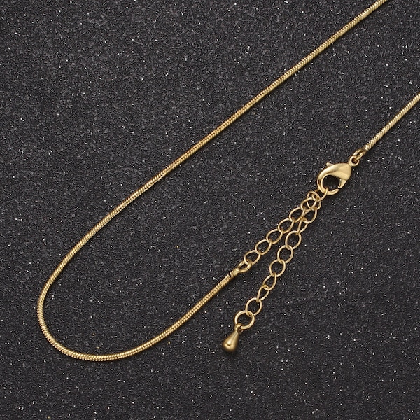 24k Gold Filled Snake Chain Dainty Chain Simple Everyday Layering Necklace  16" + 2" Xtender WA-731