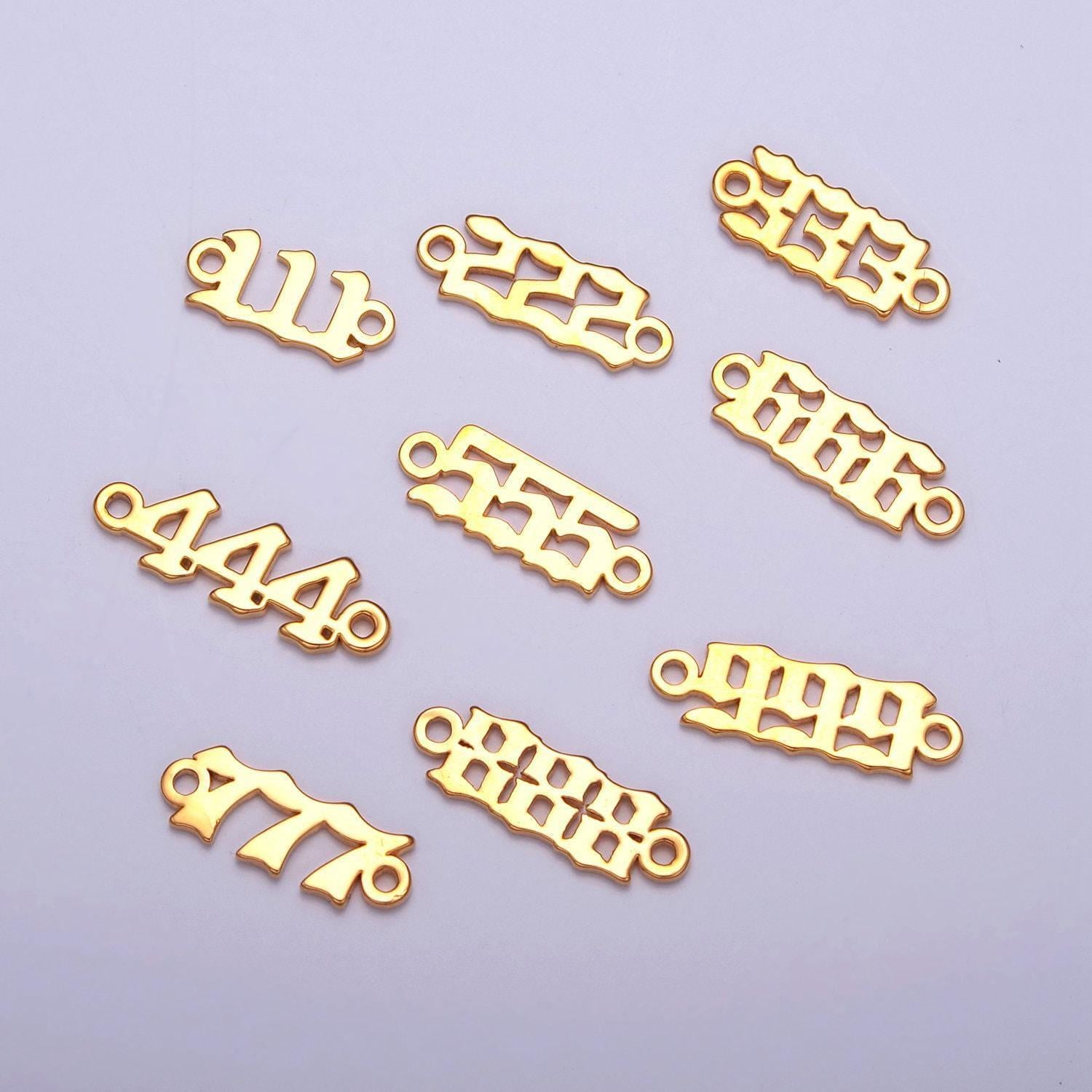Chiffre porte-bonheur connecteur de breloques en gold filled pour