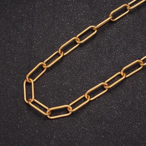 Inch 24k Gold Filled Paperclip Chain for Diy Jewelry Making