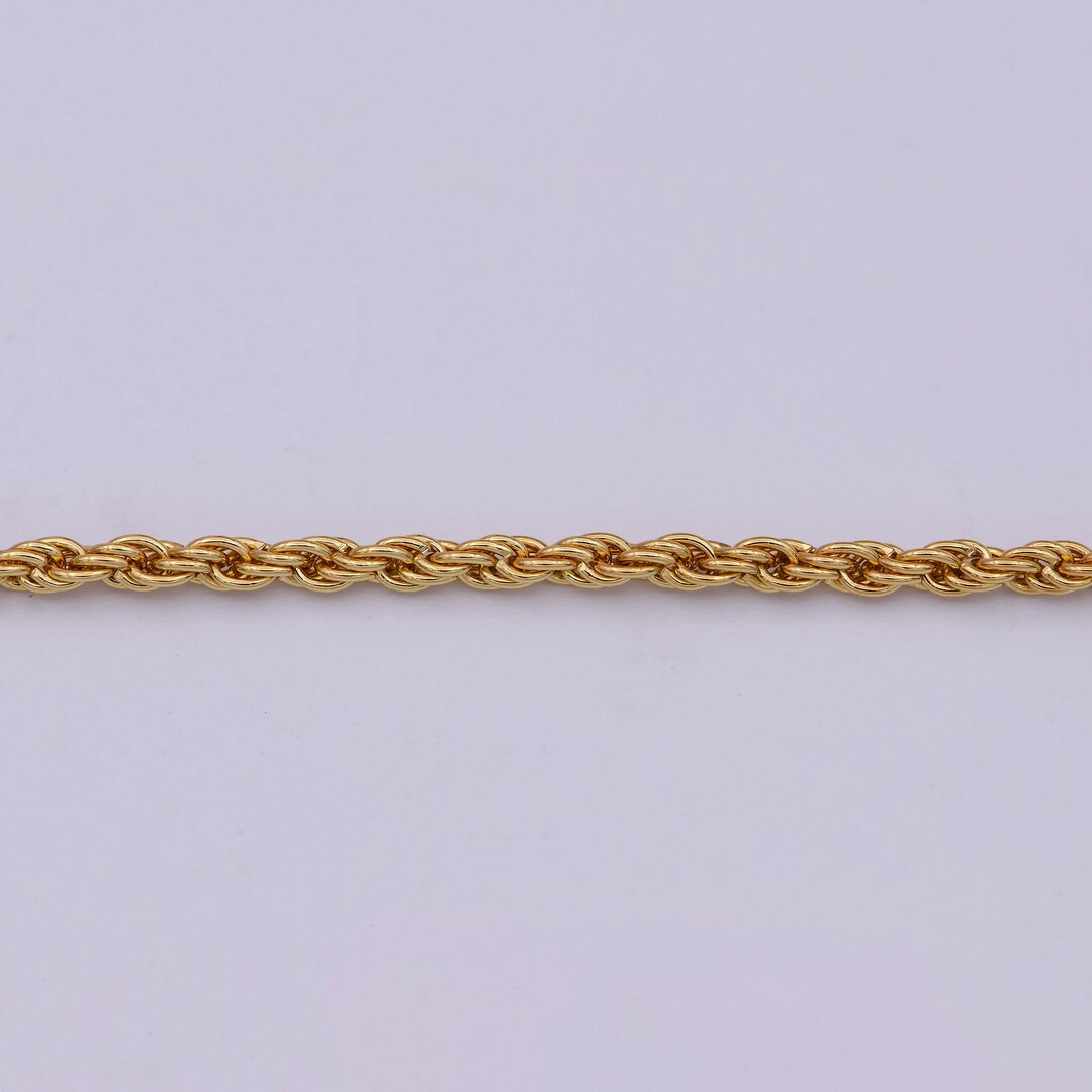 2.2mm Dia. Rope Open Link Chain Gold by Yard, Double Oval Link Chain ...