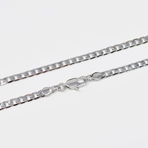 1pc 17.6&#39;&#39; ready to use white gold  cuban curb necklace chain, layer curb chain dainty necklace, pendant charm necklace, 1014