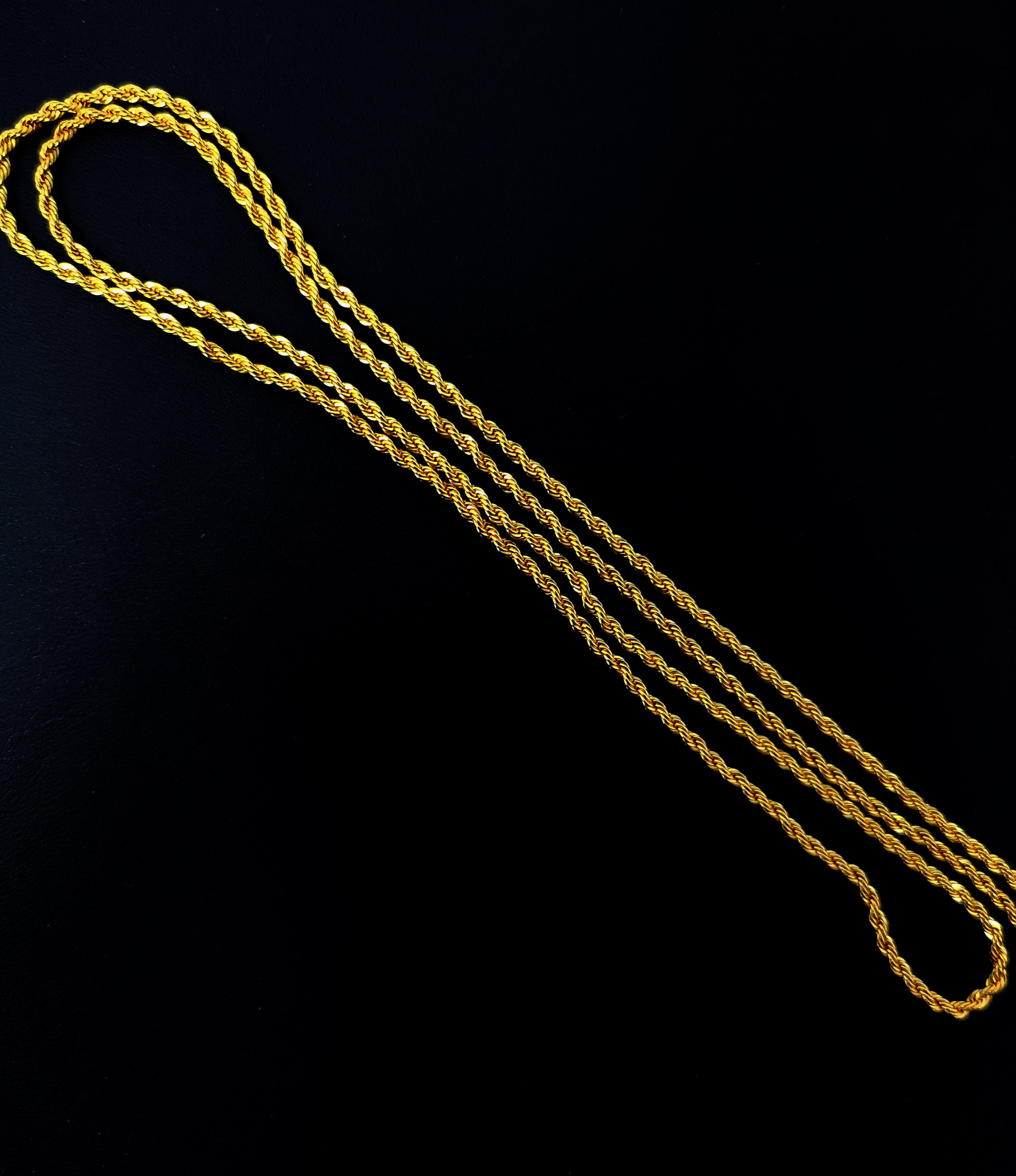 Gold Rope Chain 2k 1pc 23.5'' Ready to Use 24K Gold Rope Necklace Chain - Etsy
