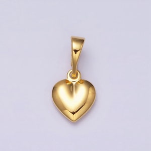 24K Gold Filled Puffy Heart Charm, Gold Love Heart Charms For Bracelet Necklace Earing Jewelry Making Supplies aa-514