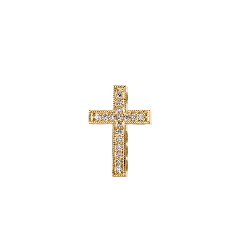 and bracelet Cross Micro Pave CZ 14K Gold Filled Bead Necklace vertically or horizontally design charm,Gun Metal Plated Good For Earring