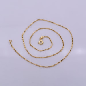 1pc 23.6&#39;&#39; ready to use gold cuban curb necklace chain, layering curb chain dainty necklace,for pendant charm necklace making, wa-206
