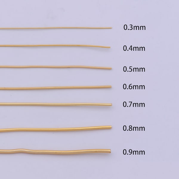 Gold Plated Non Tarnish Beading Wire for Craft Supply Copper Wire Tarnish Resistant Jewelry Making 18, 20, 21, 22, 24, 26, 28 gauge 5 meter