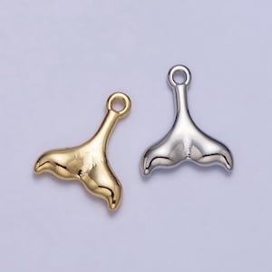 Mini gold Wal Charme Anhänger kleine Wal Schwanz Anhänger 14k Gold gefüllt Halskette Ohrring Armband Schmuck machen ac345