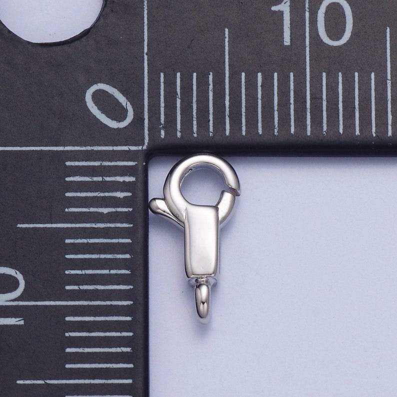 May include: Silver-toned metal clasp with a spring-loaded closure. The clasp is approximately 2.5 cm in length.