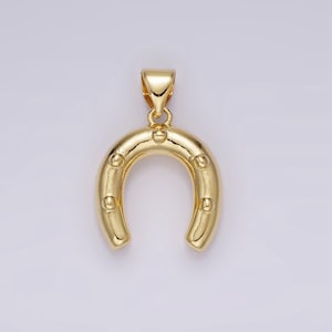 Dainty horseshoe charm in 14k gold filled cubic lucky charm pendant, horse shoe for necklace bracelet earrings jewelry making supply ah075
