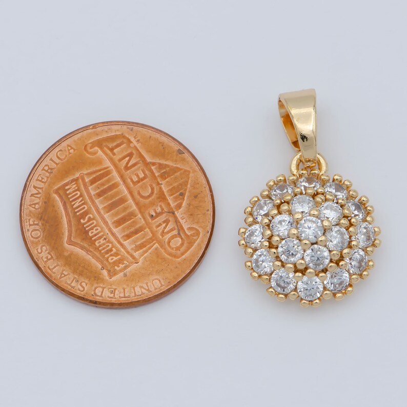 Buy 18K Gold Filled Sun CZ Paved Charm, Bright Cubic Micro Paved