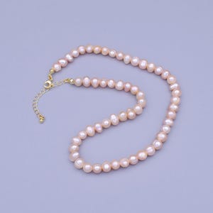 Dainty genuine blush baroque freshwater pearl choker 14.5 inch necklace real pink pearl choker june birthstone for wedding jewelry wa1451