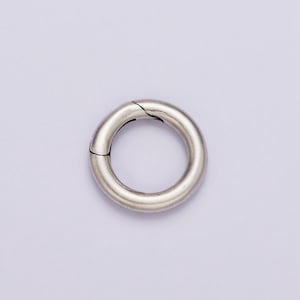 Dainty sterling silver hinged round push gate ring clasp charm pendants interchangeable connectors sl-310